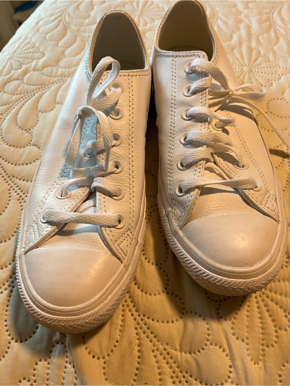 Classic White Leather Low-Top Sneakers - Women's
